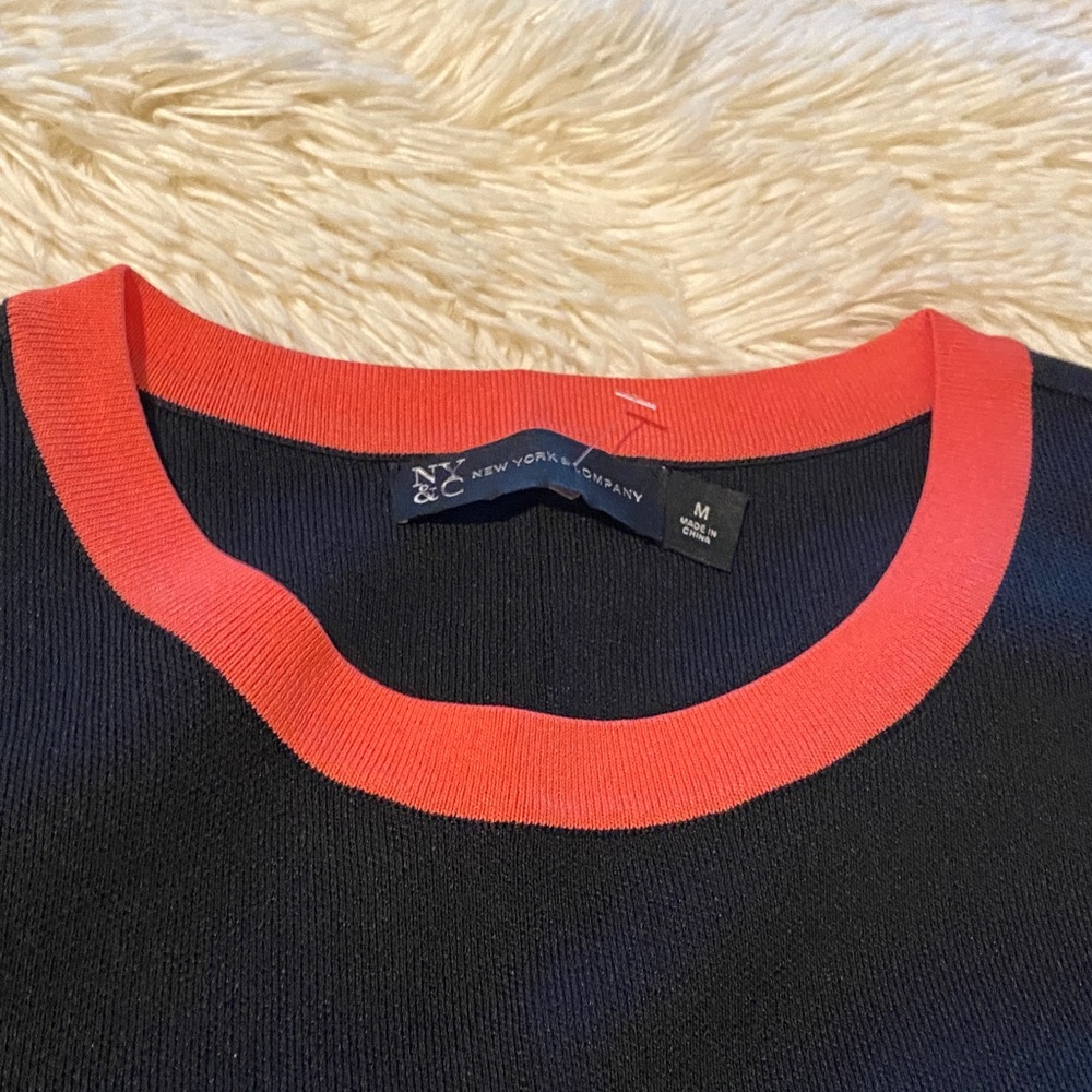 New York & Company Black Dress with Neon Accents. Throwback to the 80’s! - Picture 8 of 14